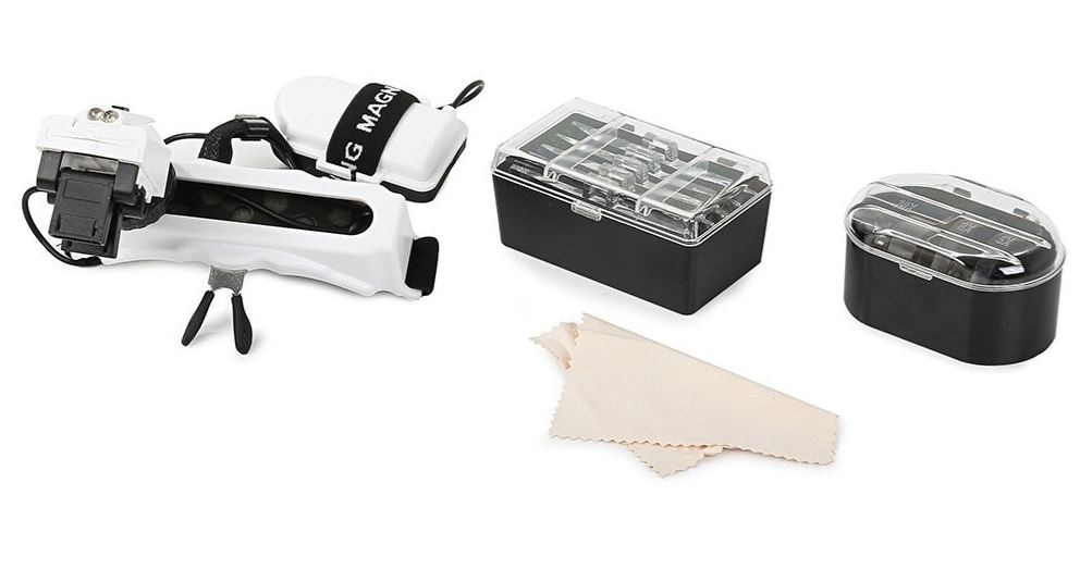 OKULARY LUPA CZOŁÓWKA Z LATARKĄ FUNKCJONALNA